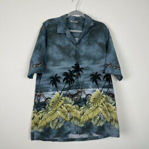 Pacific Legend Blue Hawaiian Motorcycle Shirt